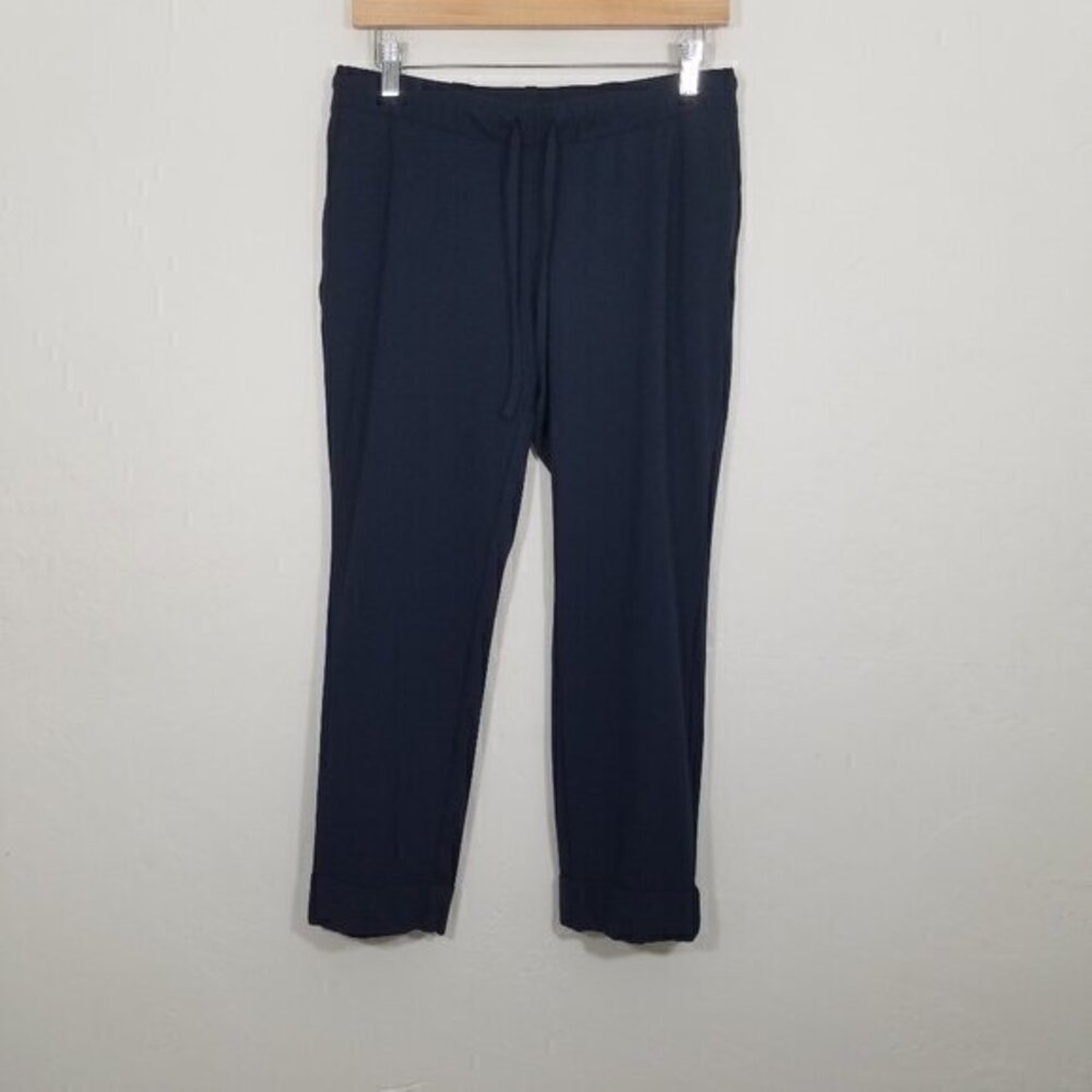 J. Jill Petite Navy Blue Pull-On Cuffed Pants Stretch Size S Petite